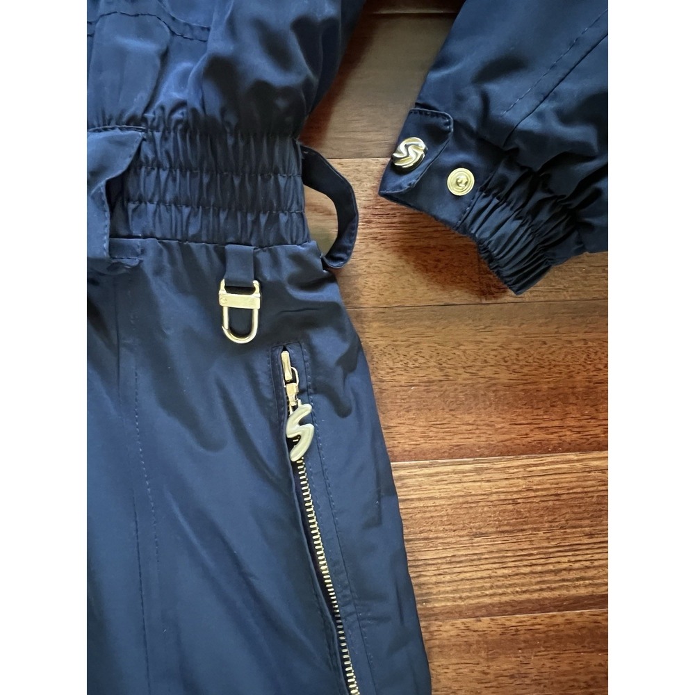 Bogner Black w/ Gold Ski Snow Jumpsuit Raccoon Fur Hood Black Size 12 EUC - Picture 6 of 15